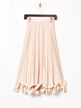 【2色展開】Meridian ラッフルヘム プリーツスカート