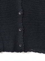 【2色展開】Meridian 半袖 メッシュカーディガン