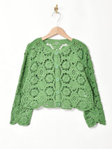 【4色展開】Meridianクロシェカーディガン