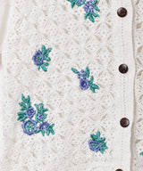 Meridian クロシェ×刺繍 半袖トップス
