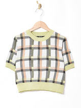 Meridian チェック柄 サマーセーター