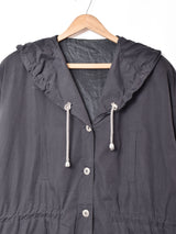 イタリア製 フード付き ミドル丈コート