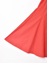 【5色展開】Emerald Motel コットンリネン パネル フレアスカート