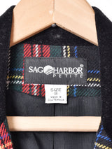 タータンチェック ベロア切り替え テーラードジャケット