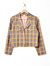 チェック柄 ショート丈ジャケット