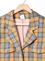 チェック柄 ショート丈ジャケット