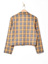 チェック柄 ショート丈ジャケット