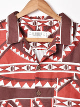 総柄 半袖 オープンカラーシャツ