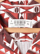 総柄 半袖 オープンカラーシャツ