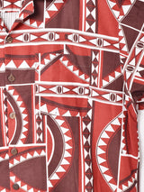 総柄 半袖 オープンカラーシャツ