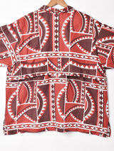 総柄 半袖 オープンカラーシャツ