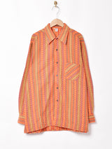 総柄 長袖シャツ