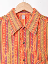 総柄 長袖シャツ