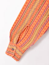 総柄 長袖シャツ