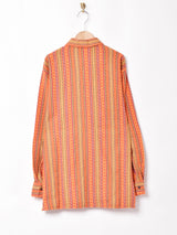 総柄 長袖シャツ