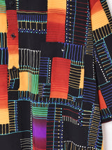 総柄 マルチカラー 半袖プルオーバーシャツ