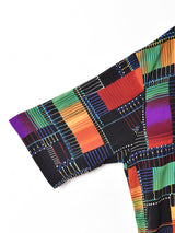 総柄 マルチカラー 半袖プルオーバーシャツ