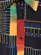 総柄 マルチカラー 半袖プルオーバーシャツ