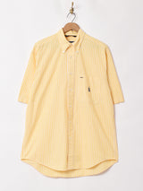 NAUTICA ワンポイント ストライプ 半袖シャツ