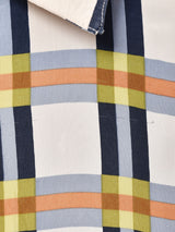 チェック 長袖 シルクシャツ