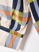 チェック 長袖 シルクシャツ