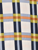 チェック 長袖 シルクシャツ