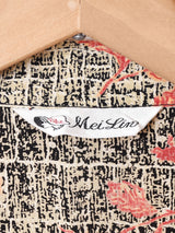 総柄 オープンカラー 長袖シャツ