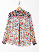 花柄 長袖 シアーシャツ