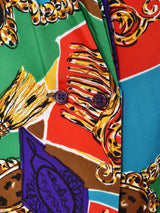 総柄 長袖ブラウス