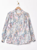 花柄 オープンカラー 長袖シャツ