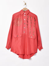 チャイナデザイン 長袖プルオーバーシャツ