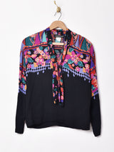 アメリカ製 ボウタイ プルオーバーブラウス