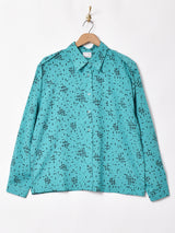 総柄 エポレット付き 長袖シャツ