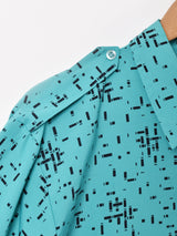 総柄 エポレット付き 長袖シャツ