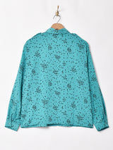 総柄 エポレット付き 長袖シャツ