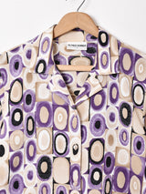 総柄 長袖 オープンカラーシャツ