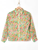 花柄 長袖 シアーシャツ