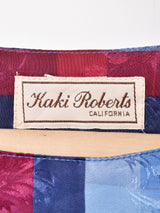 ブロック柄 織り 長袖ブラウス