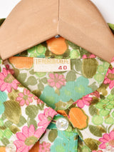 花柄 長袖 シアーシャツ