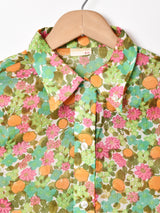 花柄 長袖 シアーシャツ