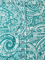 長袖 ペイズリー柄ワンピース