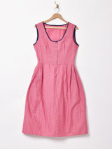 総柄 スリーブレスチロルワンピース