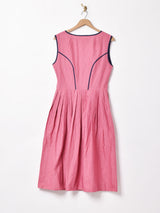 総柄 スリーブレスチロルワンピース