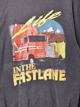 アメリカ製 life in the fastlane プリントスウェットシャツ