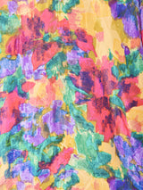 総柄 長袖 シルクシャツ