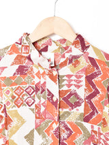 総柄 ドルマンスリーブ 長袖ブラウス