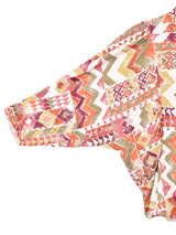 総柄 ドルマンスリーブ 長袖ブラウス