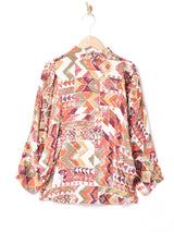 総柄 ドルマンスリーブ 長袖ブラウス