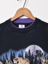 アメリカ製 オオカミ プリントTシャツ
