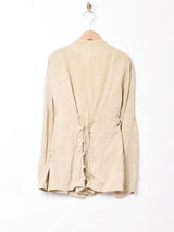 イタリア製 刺繍入り レースアップジャケット